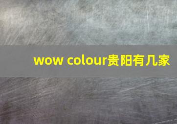 wow colour贵阳有几家